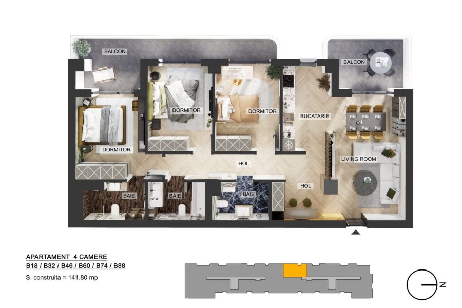 4 camere